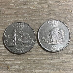 2005 USA California and Kansas State Quarters